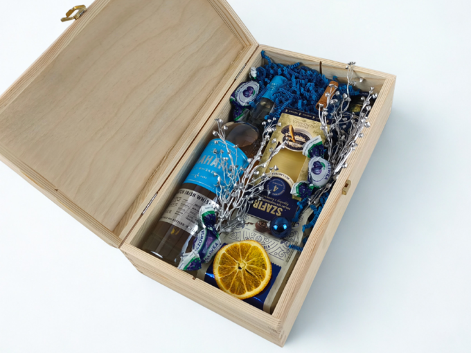 Zestaw SW405 – zestaw prezentowy z whisky w eleganckim drewnianym pudełku